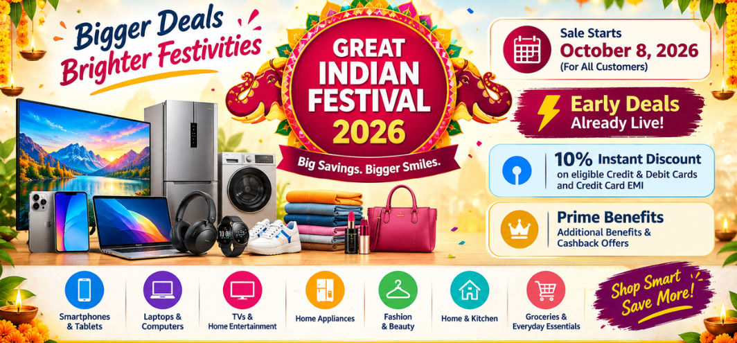 Amazon Great Indian Festival 2026 Sale Dates & Early Access Guide.