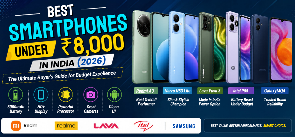 Best Smartphones Under ₹8,000`