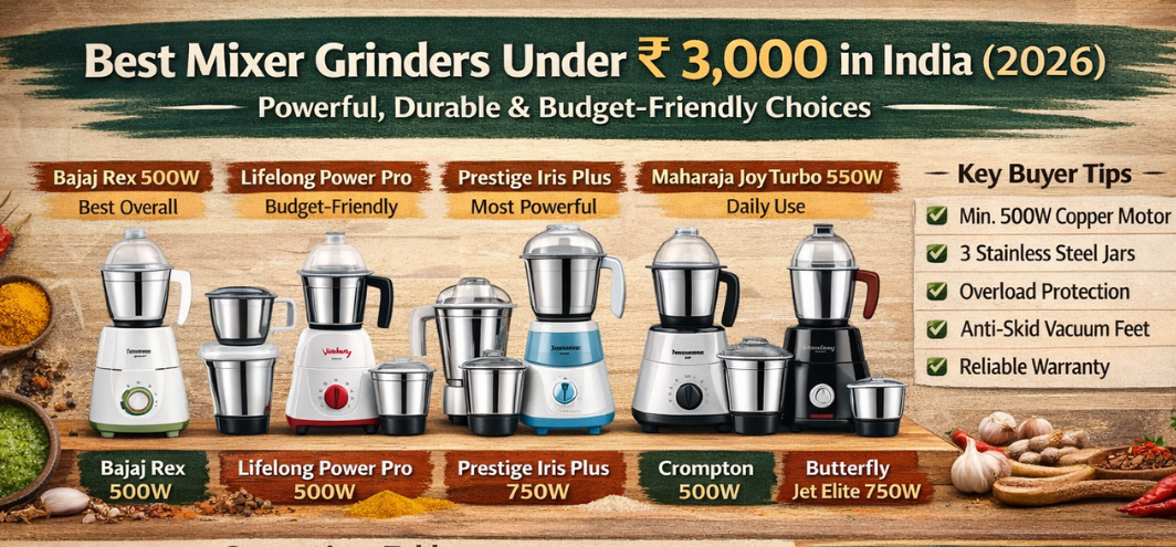 Best Mixer Grinders Under ₹3,000